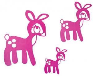 Hovedbilde Sebra, wallsticker rosa rådyr