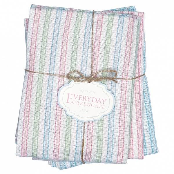 GreenGate, kjøkkenhåndkle Alice pastel 3pk
