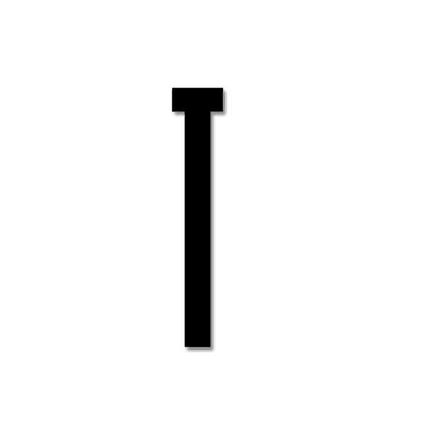 Design Letters , Trebokstav sort T