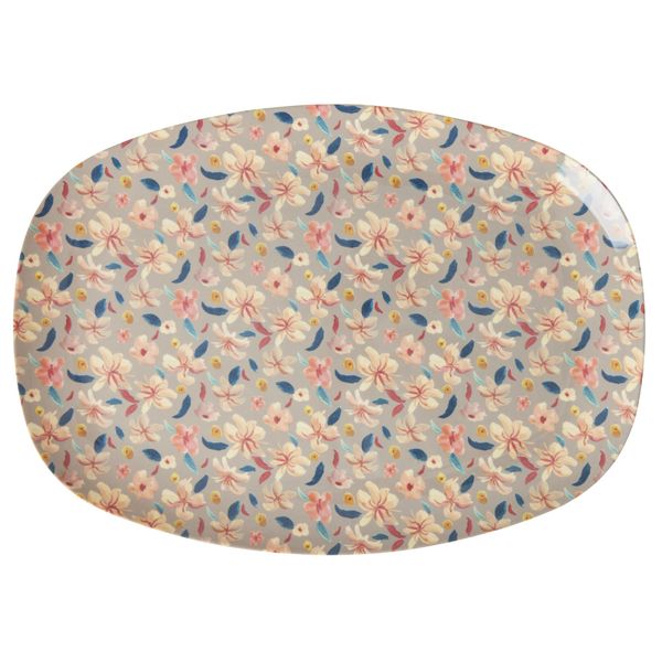 Rice, oval tallerken small sandy flower print