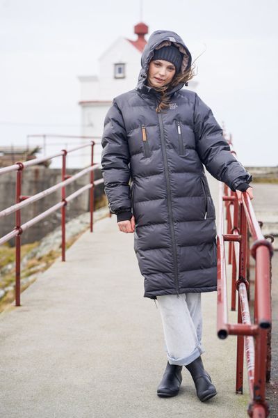 Kattnakken , Bobleregnjakke lang sludd voksen kattesvart